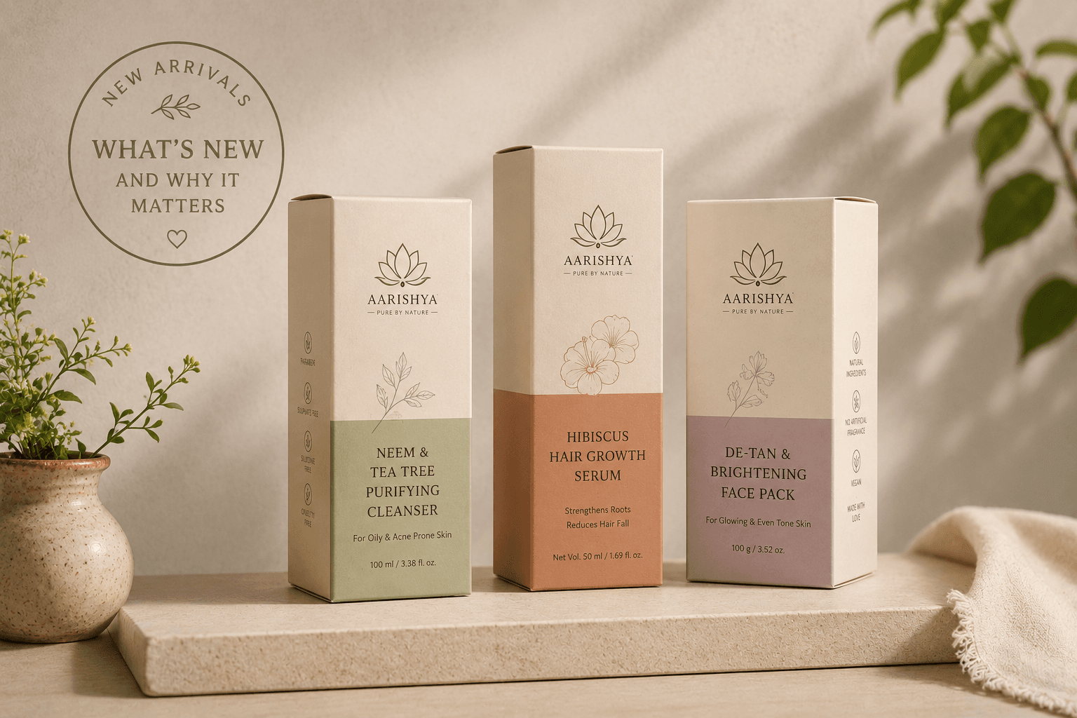 New product boxes on a shelf